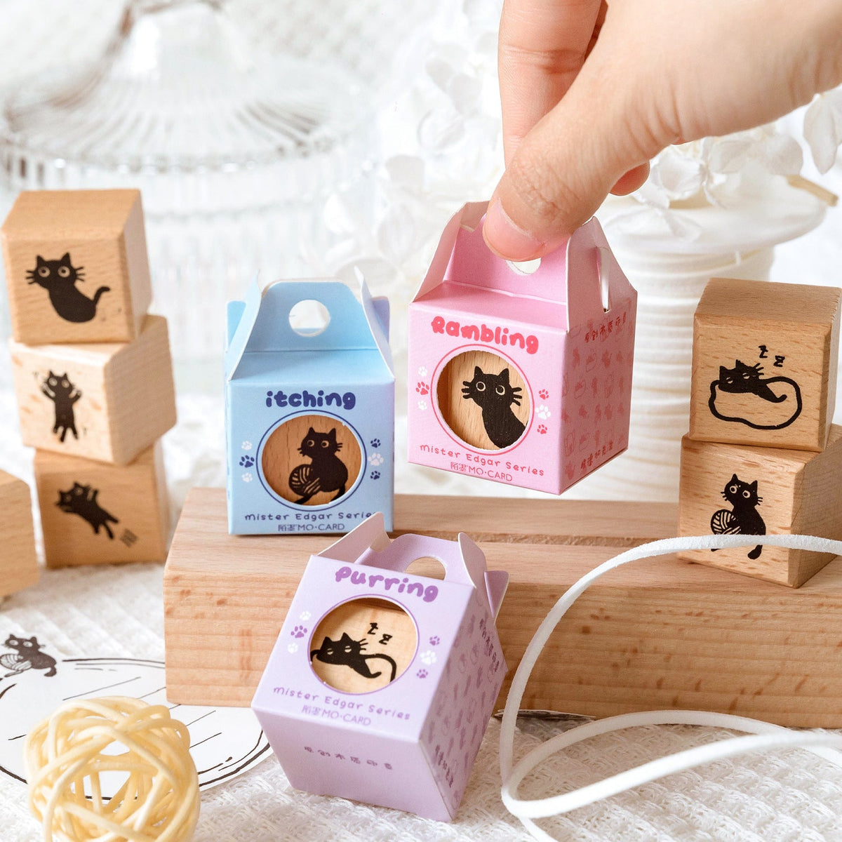 Cat Wooden Stamp for Bullet Journal