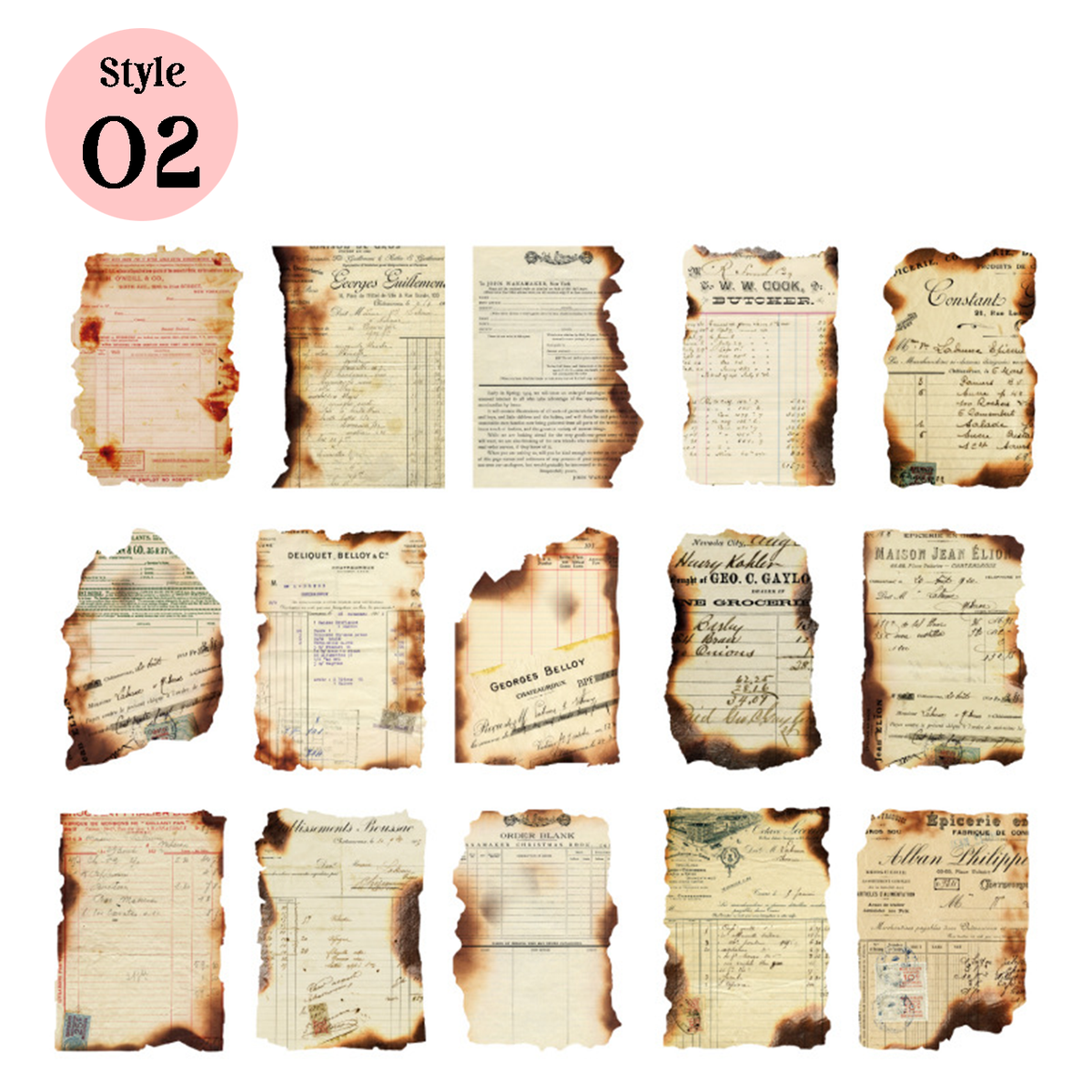 Burnt Debris Series Vintage Scrapbook Paper