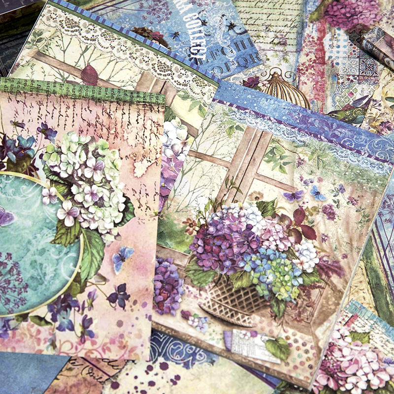 Flower series Different patterns on both sides Vintage Scrapbook Paper