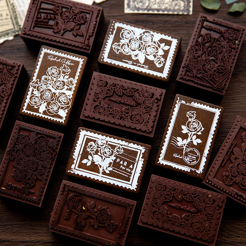 Blooming Rose Series wooden Stamps
