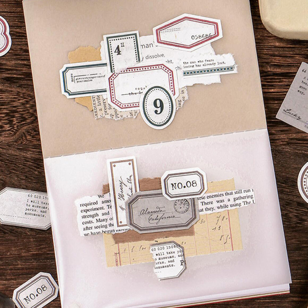 InfeelME Vintage Mini Border Label Decorative Paper 60PCS