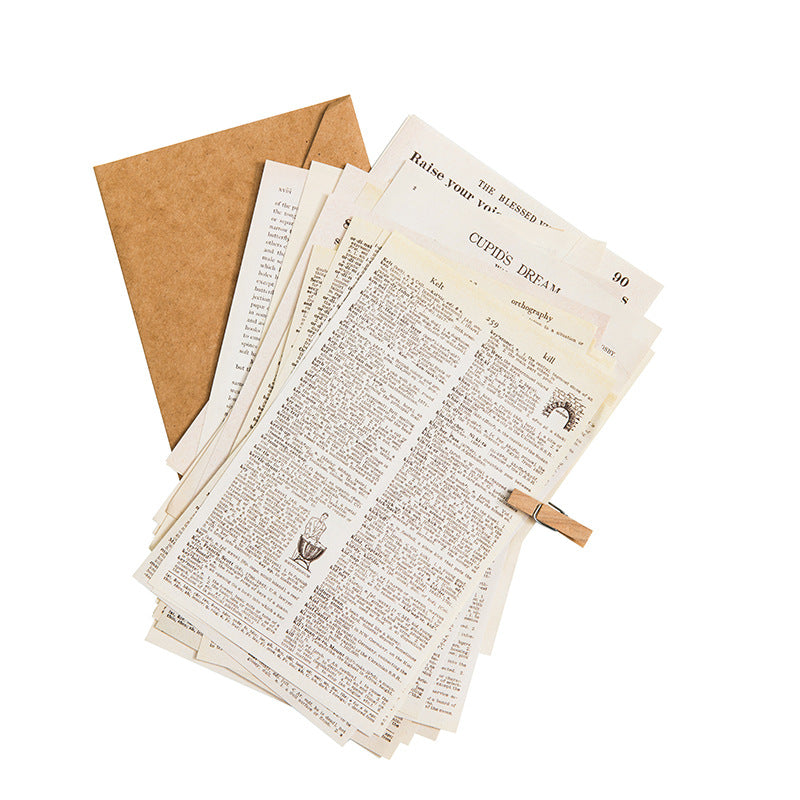 YANJI Old Book Vintage Scrapbook Paper 57PCS