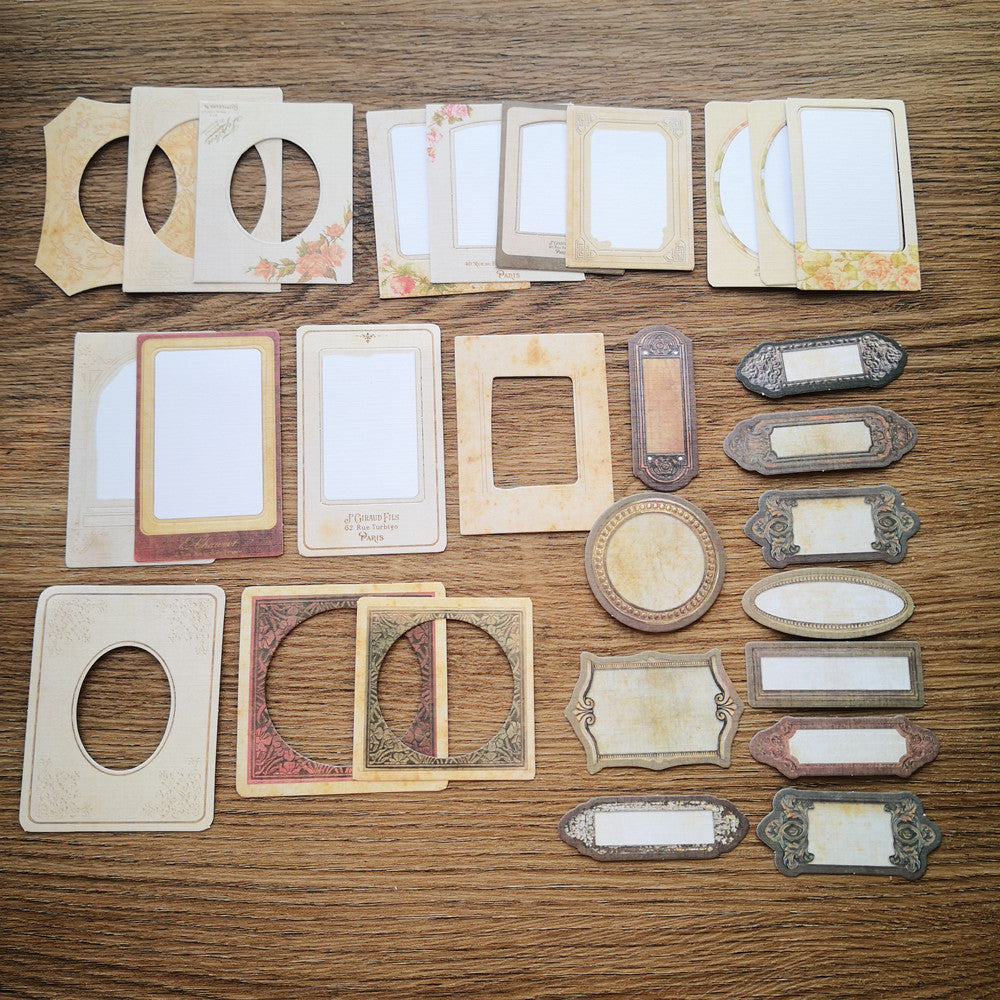 Vintage Decorative Frame Scrapbook Paper 29PCS